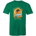 Coffee Makes Life Bearable - Mens T-Shirt Kelly Green Mens T-shirt Coffee Printed In Australia