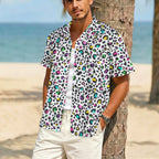 Animal Print In Colour Men's Crinkle Hawaiian Shirt