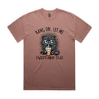 Hang On, Let Me Overthink This, Frazzled Cat AS Colour Heavy Faded Tee Unisex Faded pink Heavy Faded T-shirt animal Printed In Australia