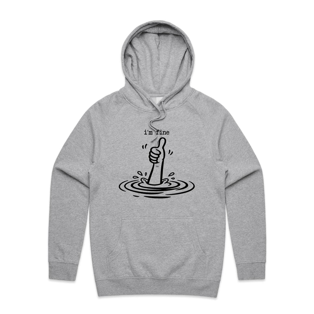 I'm Fine Drowning Thumbs Up Men's AS Colour Hoodie