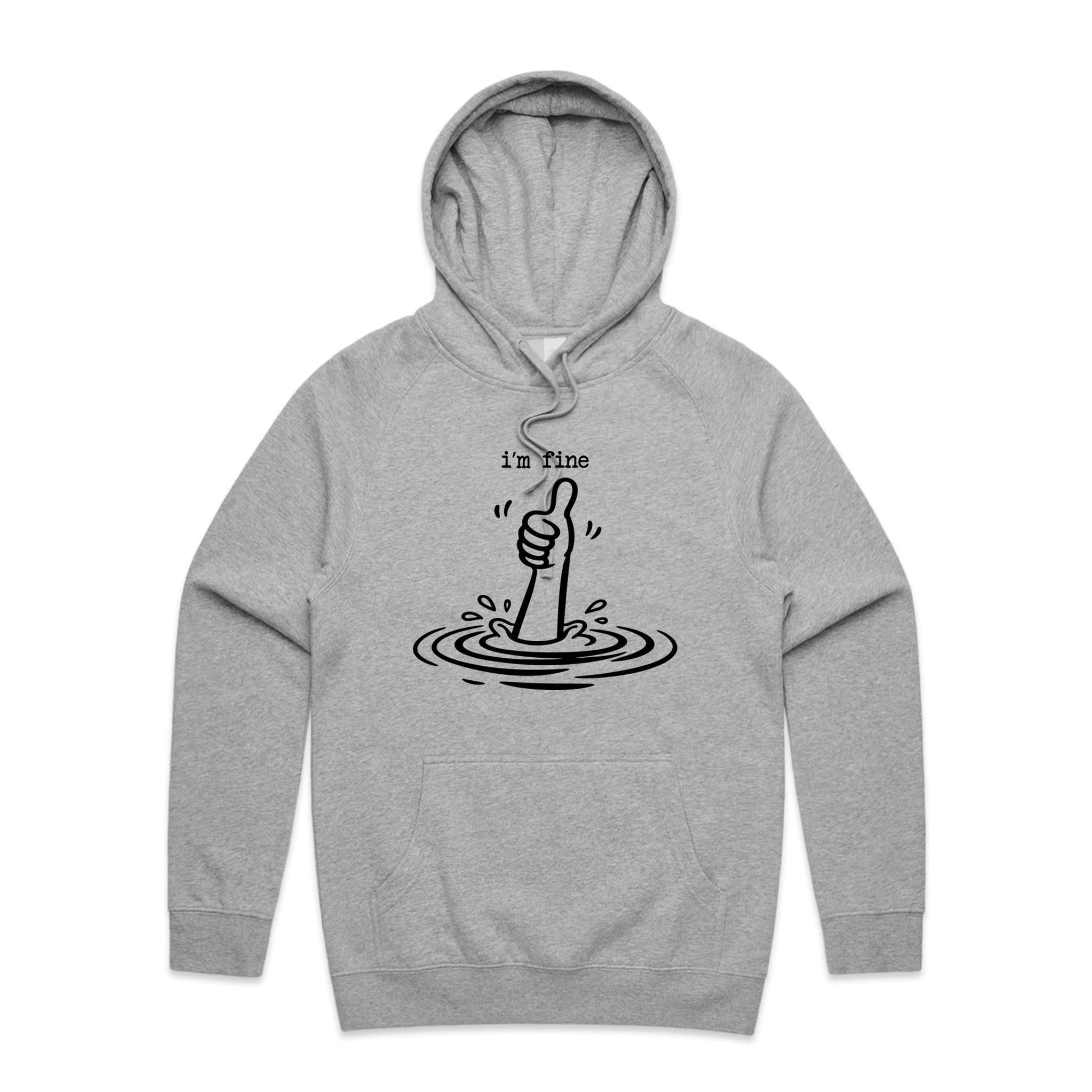 I'm Fine Drowning Thumbs Up Men's AS Colour Hoodie