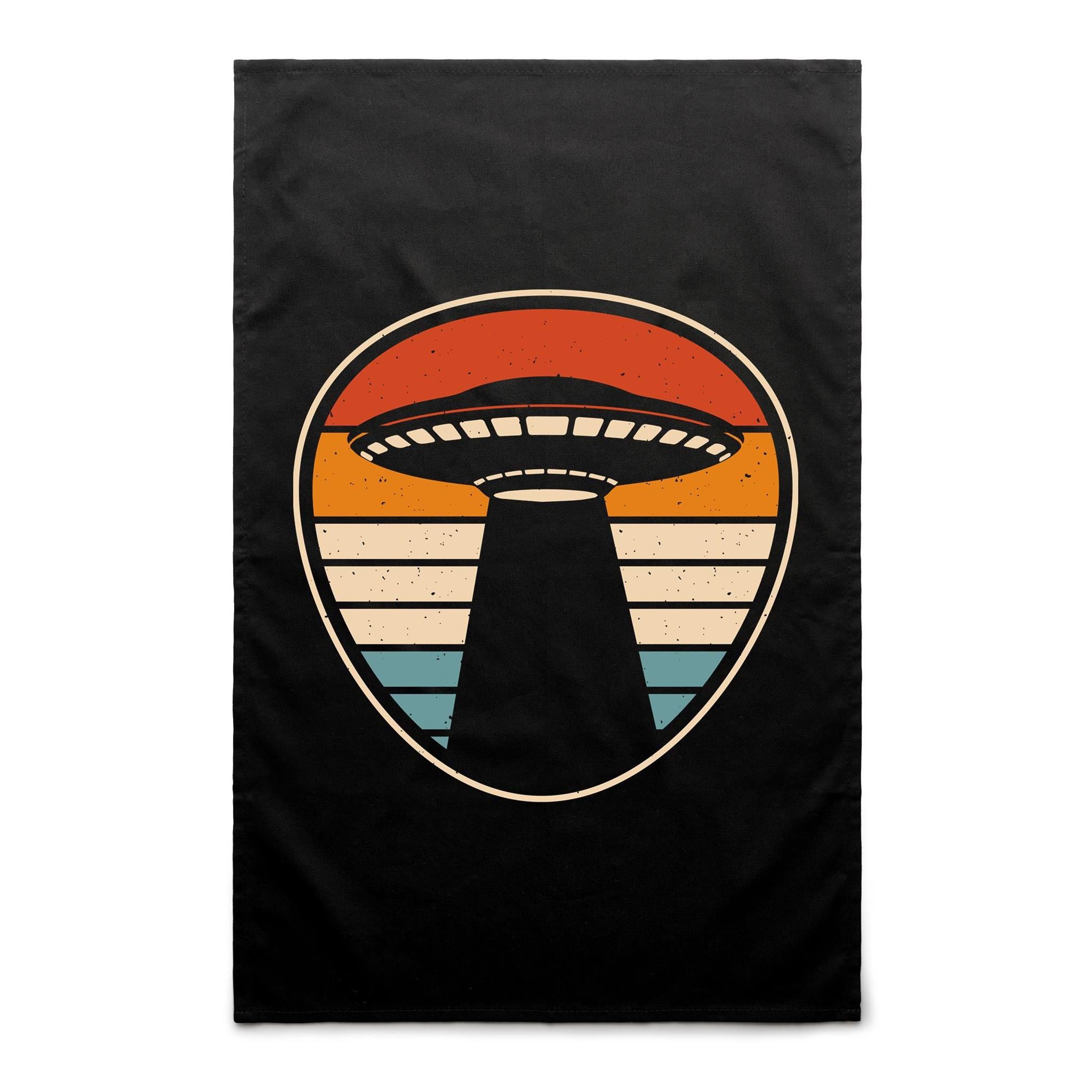 UFO, Retro Stripes - AS Colour Tea Towel Default Title Tea Towel Printed In Australia