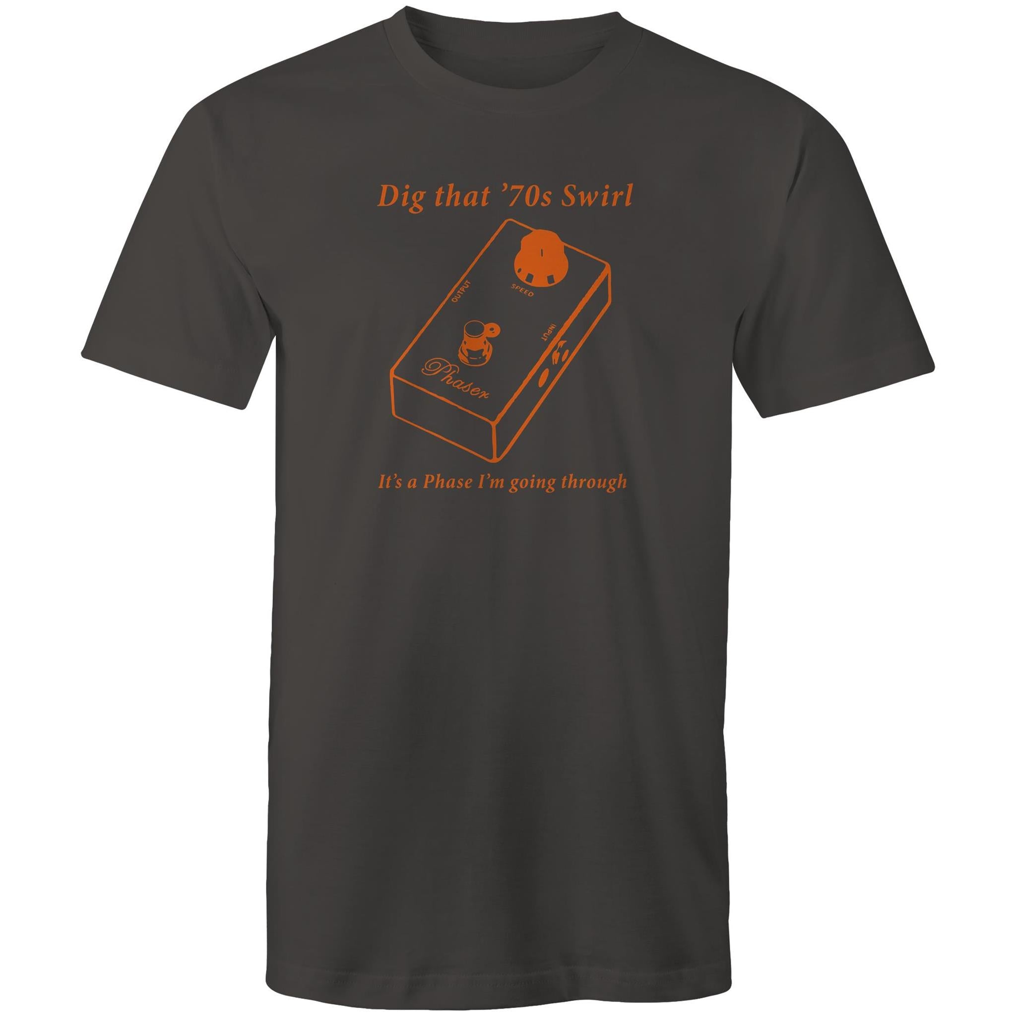 Phaser, Guitar Pedal - Mens T-Shirt Charcoal Mens T-shirt Music Printed In Australia