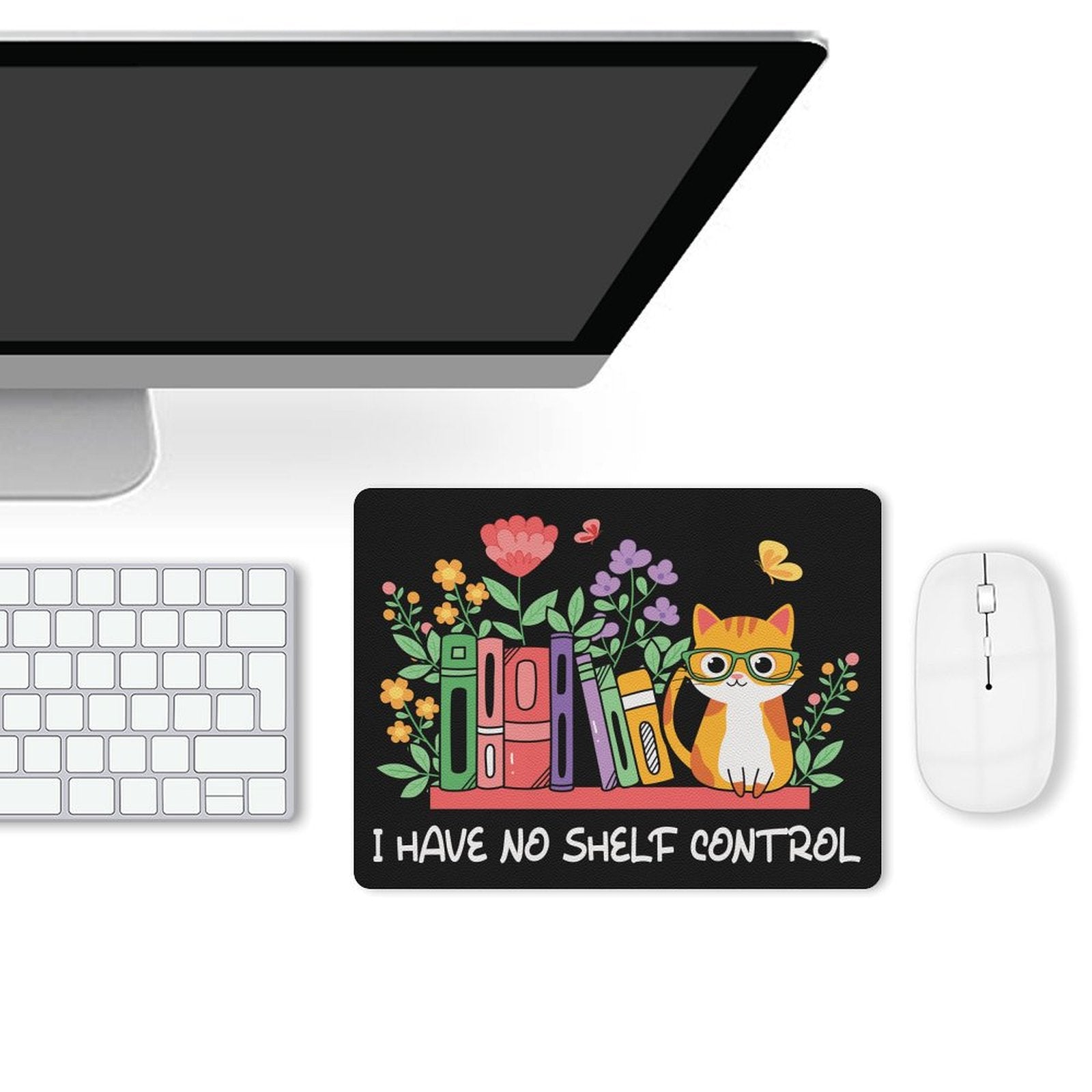 I Have No Shelf Control, Reading - Leather Mouse Pad Leather Mouse Pad Printed Offshore Reading