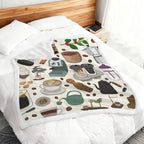 All The Coffee - Double-Layer Fleece Blanket 51"x59"