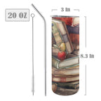 Watercolour Books - 20oz Tall Skinny Tumbler with Lid and Straw