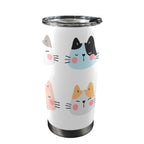 Cat Faces - 20oz Mobile Tumbler with Lid (Black Lock) One Size 20oz Travel Mug animal Printed Offshore