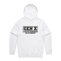 Gen X, Lots Of Memories, No Evidence Men's AS Colour Hoodie White Mens Hoodie Printed In Australia