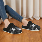 Dinosaur Skeleton Women's Fur Trim Thick-Sole Indoor Slippers Women's Fur Trimmed Slippers animal Printed Offshore