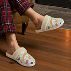 Funny Sushi Men's Fur Trim Thick-Sole Indoor Slippers Men's Fur Trimmed Slippers Food Printed Offshore