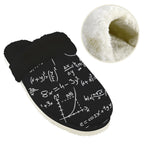 Equations Men's Fur Trim Thick-Sole Indoor Slippers Men's Fur Trimmed Slippers Maths Printed Offshore