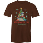 All Booked For Christmas - Mens T-Shirt Dark Chocolate Mens Christmas T-shirt Christmas Printed In Australia