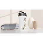 Personalise - Name In Script - White 15oz Stainless Steel Travel Mug Personalised Travel Mug customise Globally Fulfilled Name personalise