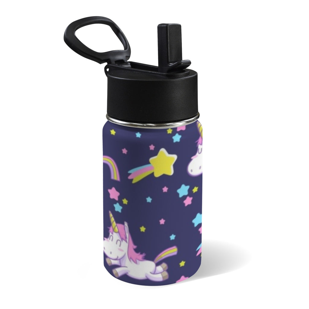 Rainbow Unicorn 12oz Kids Water Bottle with Straw Lid