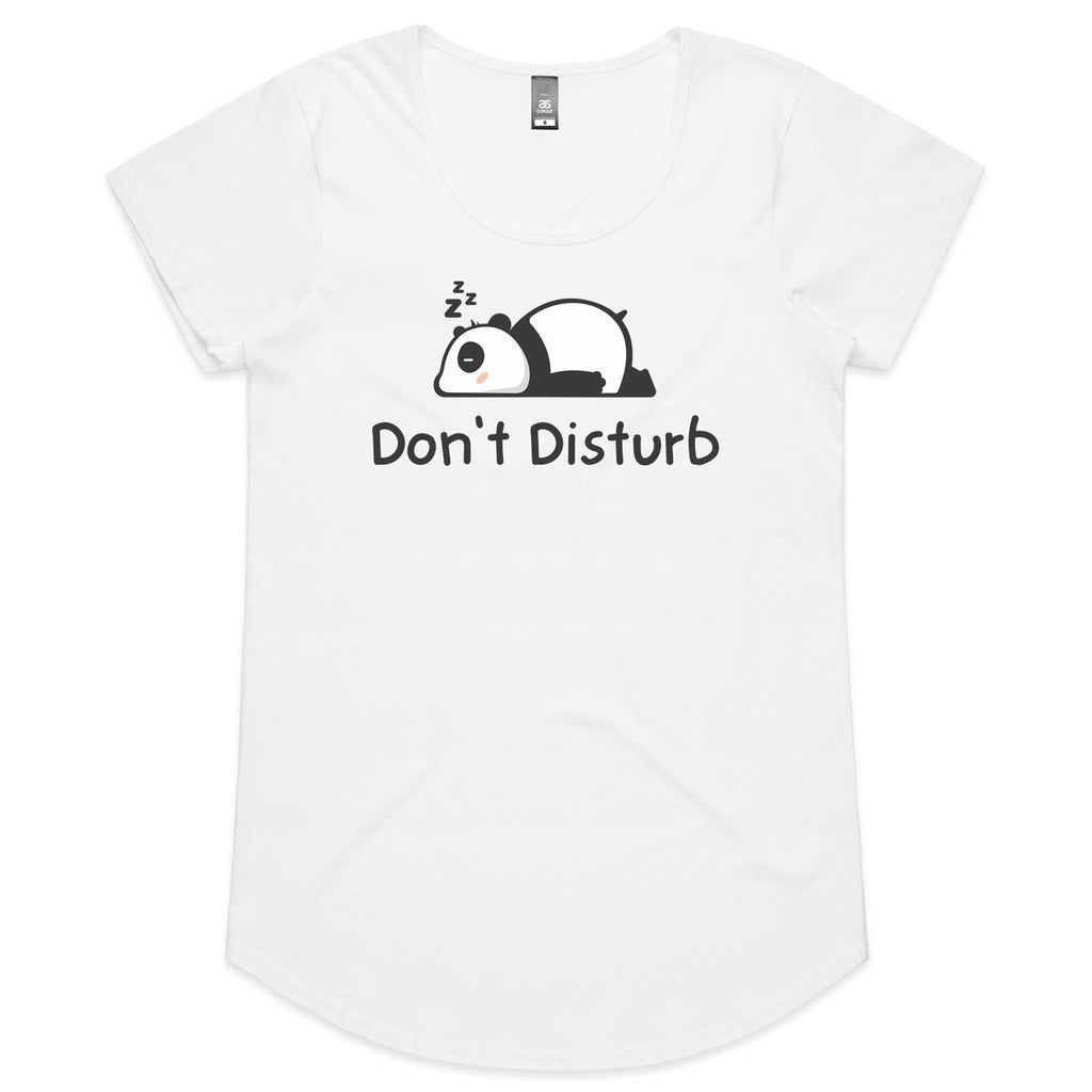Panda, Don't Disturb - Womens Scoop Neck T-Shirt White Womens Scoop Neck T-shirt animal Printed In Australia