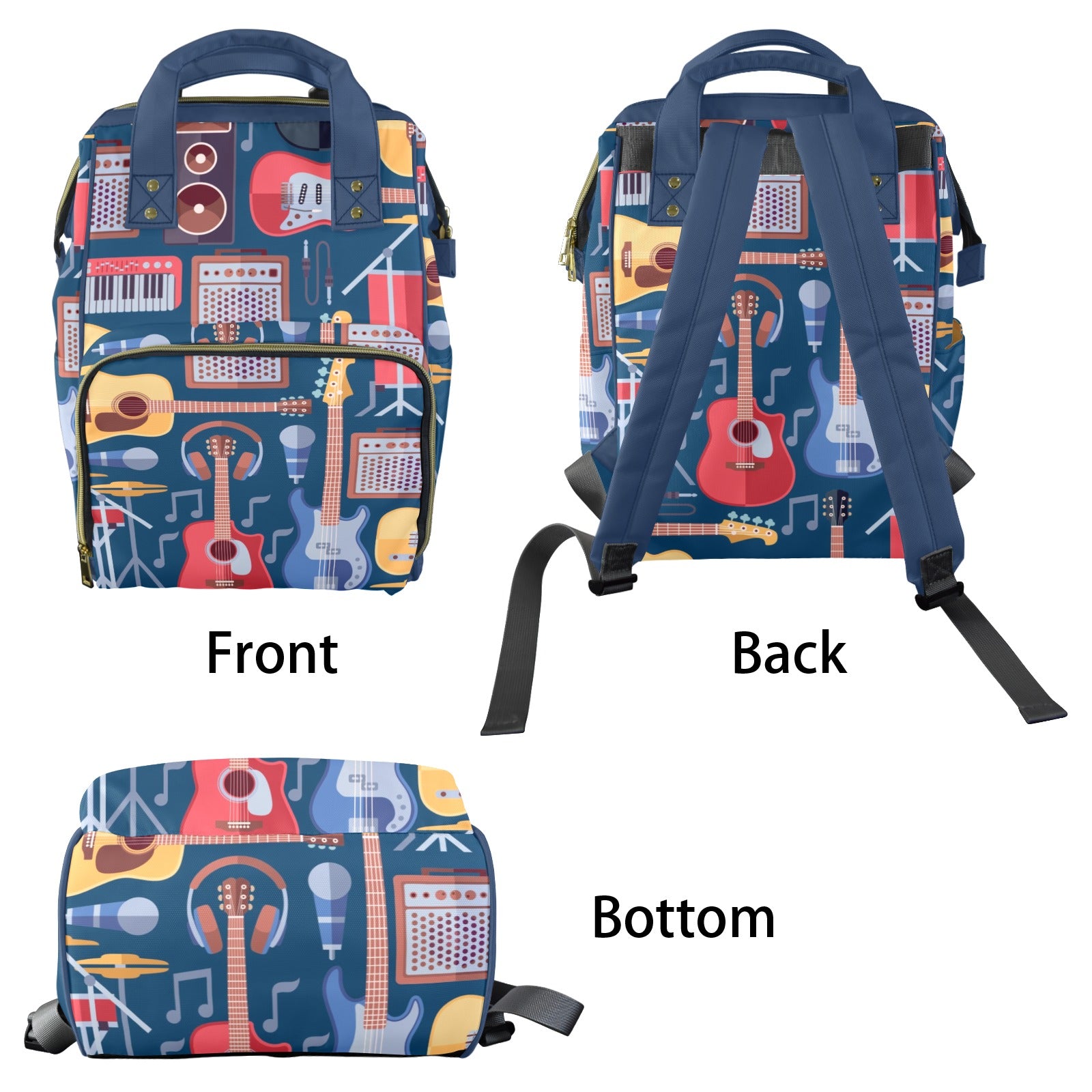 Music Instruments - Multi-Function Backpack, Nappy / Diaper Bag