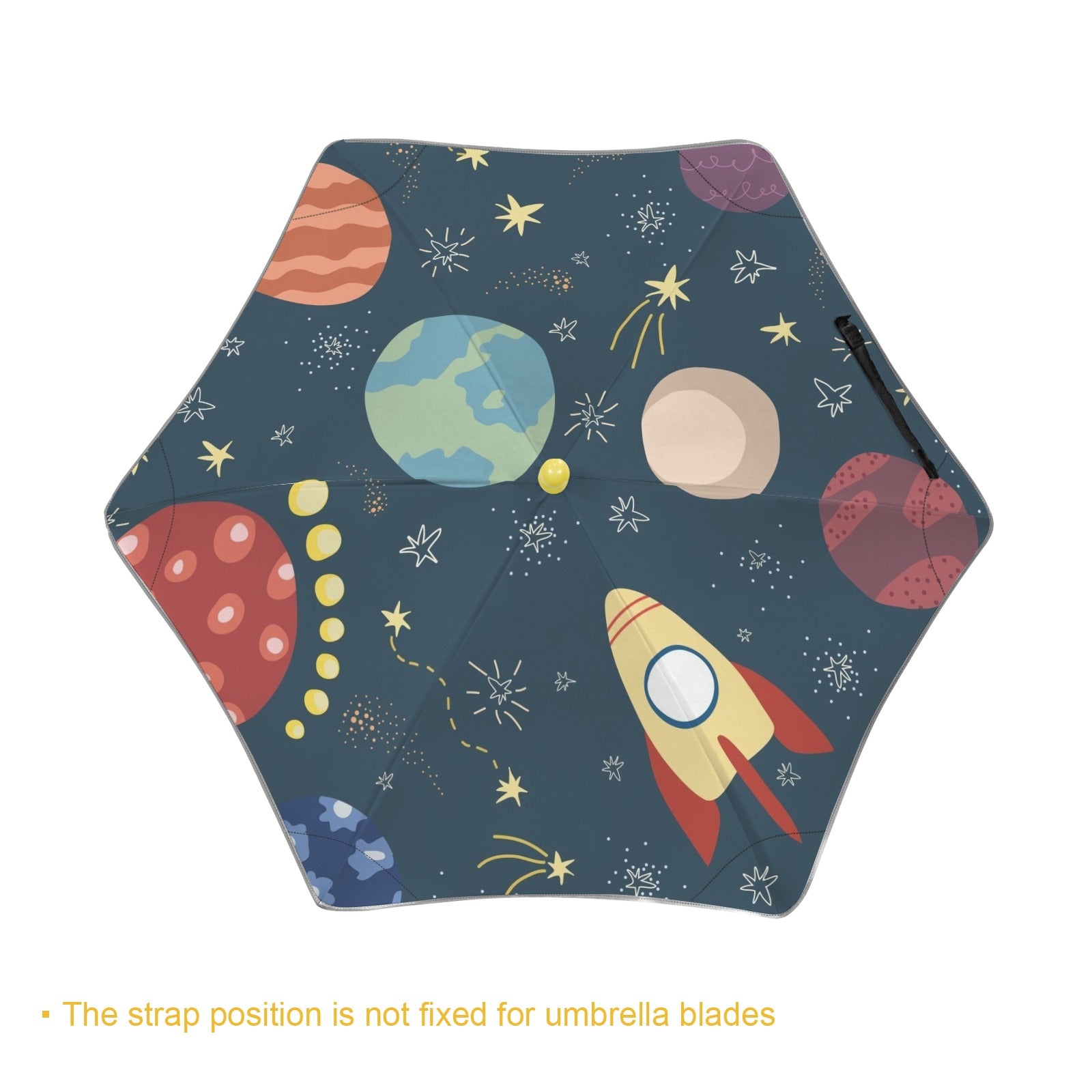 Rocket and Planets In Space Kids Safe Round Corner Umbrella Kids Safe Round Corner Umbrella Printed Offshore Space