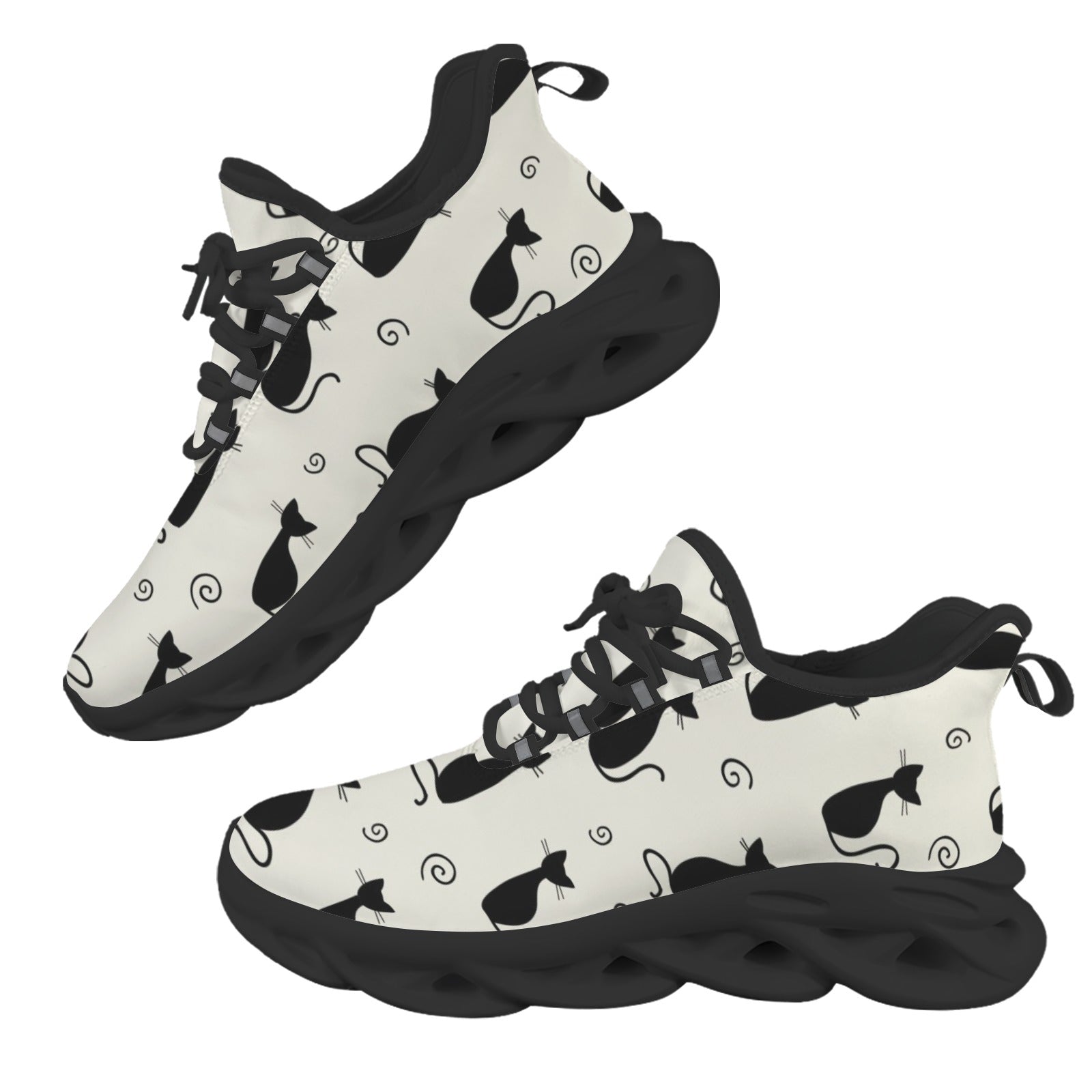 Black Cats Women's Twisted Sole Sneakers