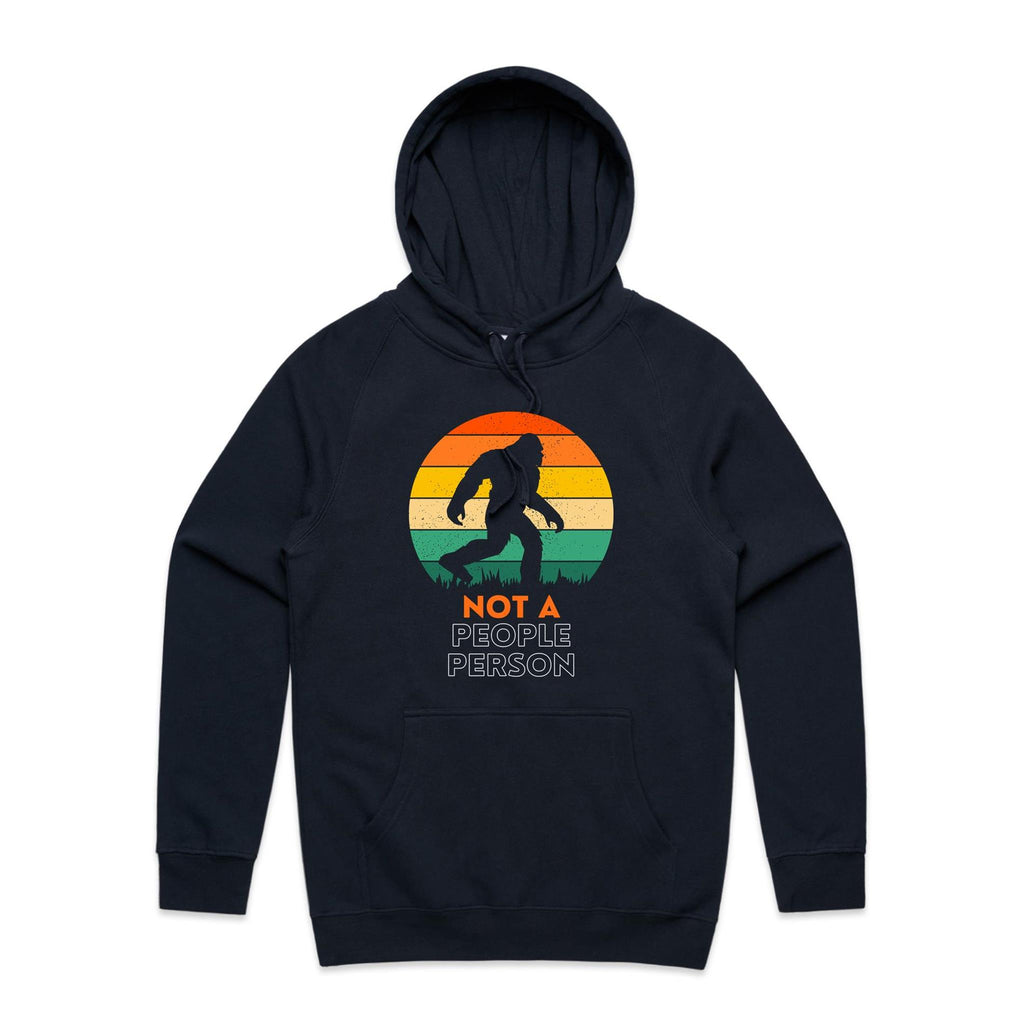 Not A People Person, Yeti, Bigfoot - Mens Hoodie Navy Mens Hoodie Printed In Australia