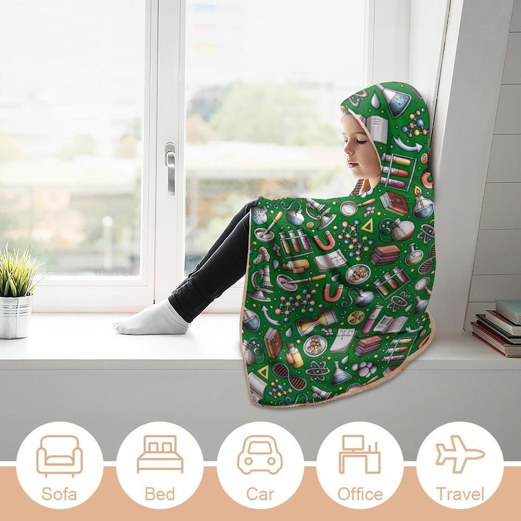 Science Love Kids Hooded Blanket 100cm x 130cm Kids Hooded Blanket Printed Offshore Science
