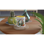 Audiobook Girlie - White 11oz Ceramic Mug with Colour Inside Colour 11oz Mug Globally Fulfilled Reading