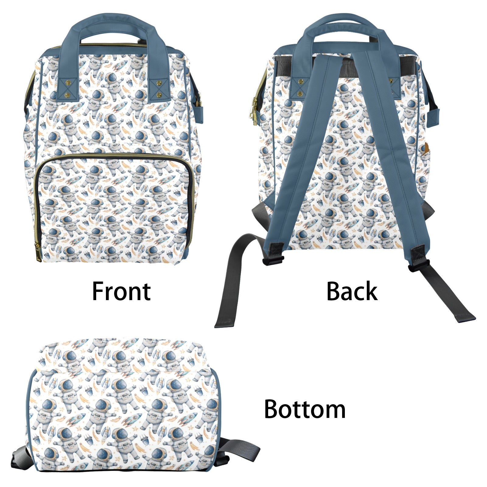 Astronauts And Rocket Ships Multi-Function Backpack, Nappy / Diaper Bag Multi-function Backpack, Nappy / Diaper Bag Printed Offshore Space