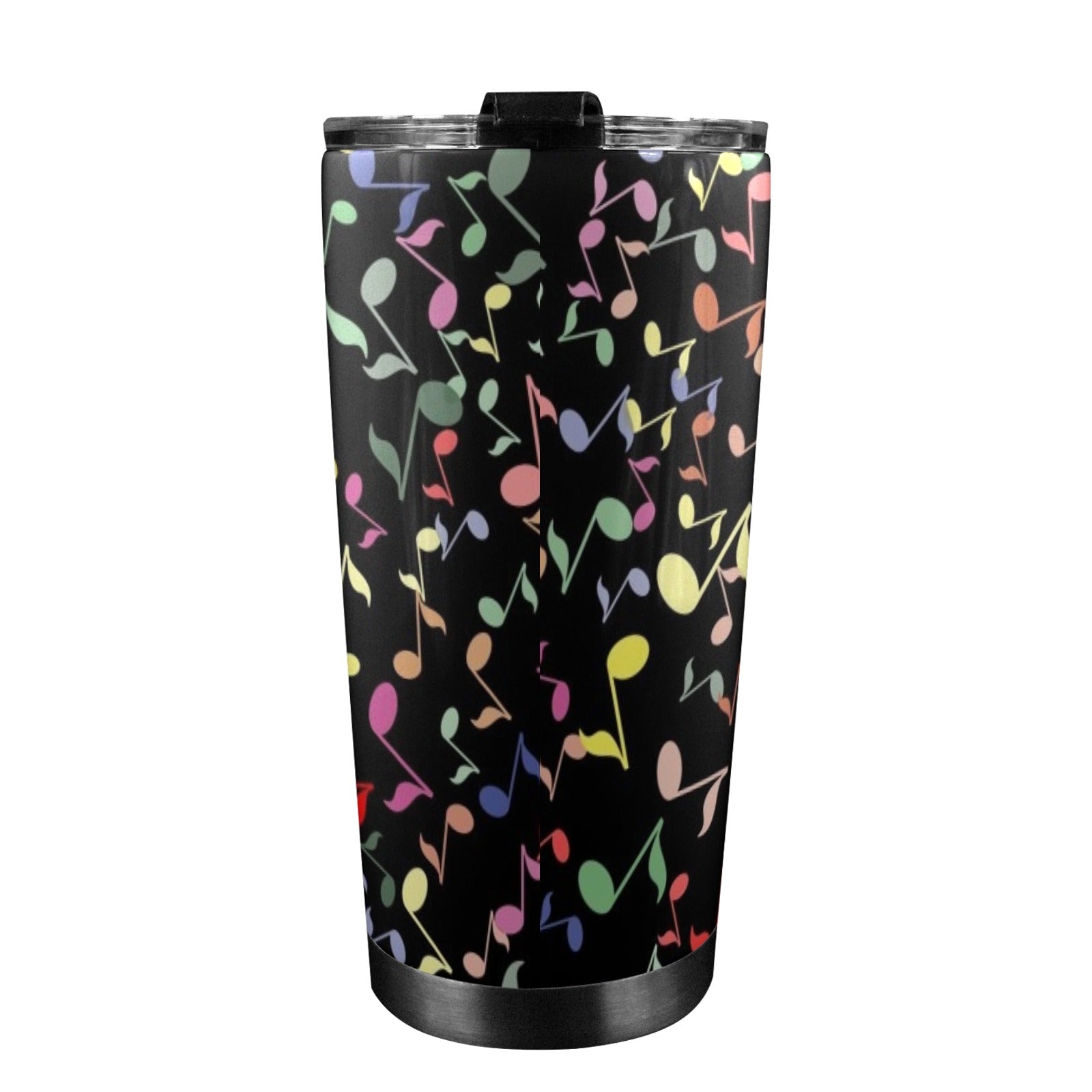 Quavers, Music Notes - 20oz Mobile Tumbler with Lid (Black Lock) 20oz Travel Mug Music Printed Offshore
