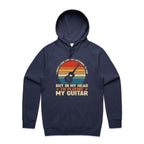 In My Head I'm Playing My Guitar - Mens Hoodie Midnight Blue Mens Hoodie Music Printed In Australia