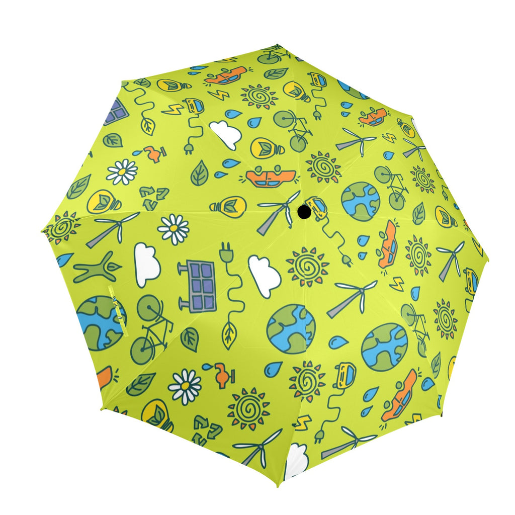 Go Green - Semi-Automatic Foldable Umbrella (Model U12) One Size Semi-Automatic Foldable Umbrella (U12)