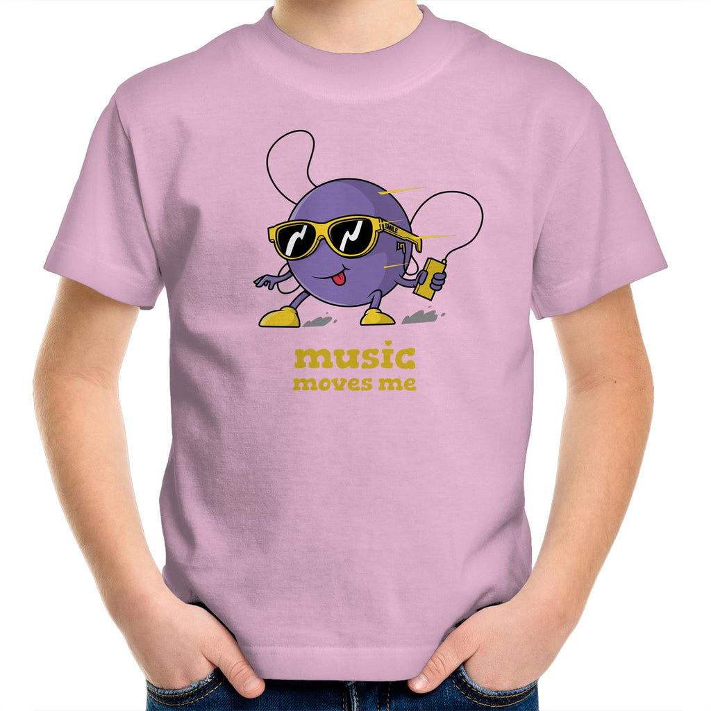 Music Moves Me - Kids Youth T-Shirt Pink Kids Youth T-shirt Music Printed In Australia
