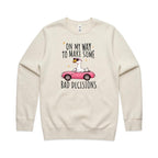 On My Way To Make Some Bad Decisions, Goose - AS Colour Stencil Crew Sweatshirt Ecru Sweatshirt animal Printed In Australia