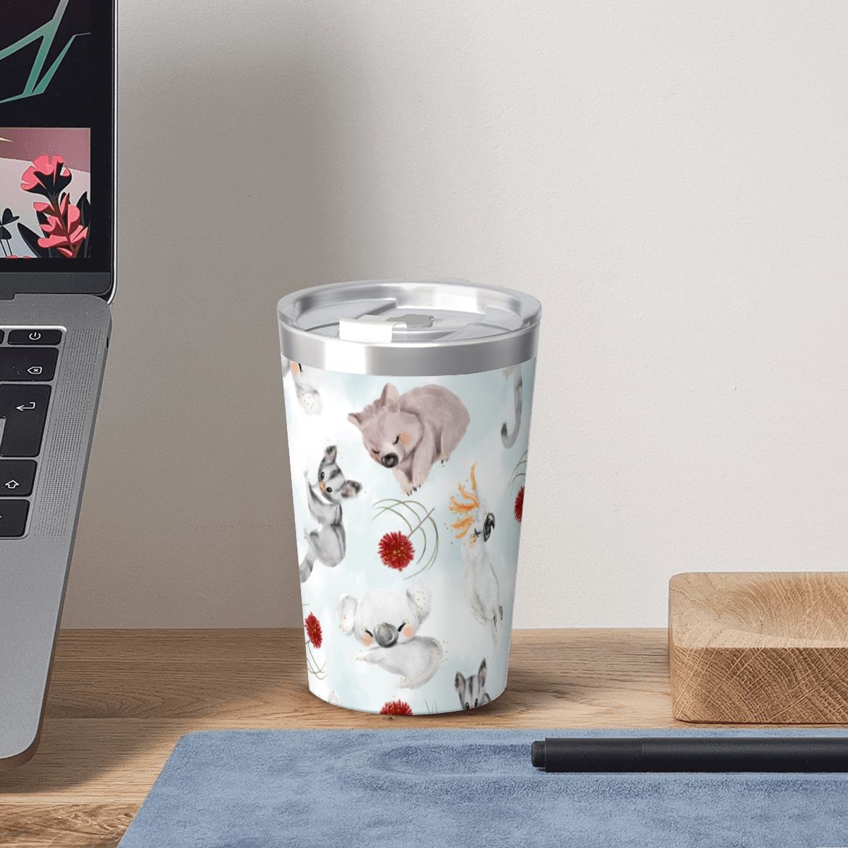 Aussie Animals Small Stainless Steel Travel Mug Cup 12oz/350ml