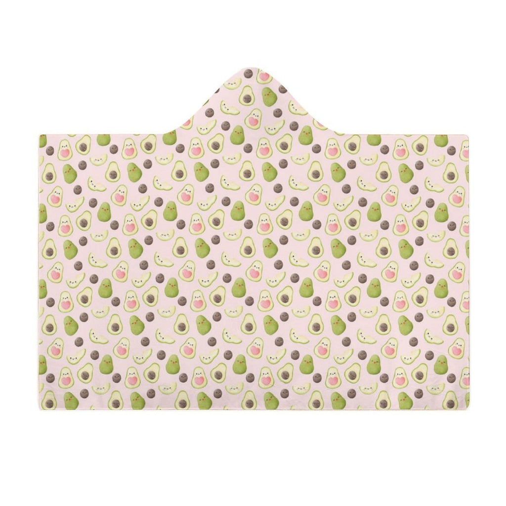 Avocado Love Kids Hooded Blanket 100cm x 130cm Kids Hooded Blanket Food Printed Offshore