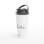 Personalised - Inhale, Exhale - White 15oz Stainless Steel Travel Mug Personalised Travel Mug coffee Globally Fulfilled motivation positivity
