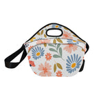 Boho Flowers And Leaves Neoprene Lunch Bag/Large (Model 1669) Neoprene Lunch Bag Plants Printed Offshore