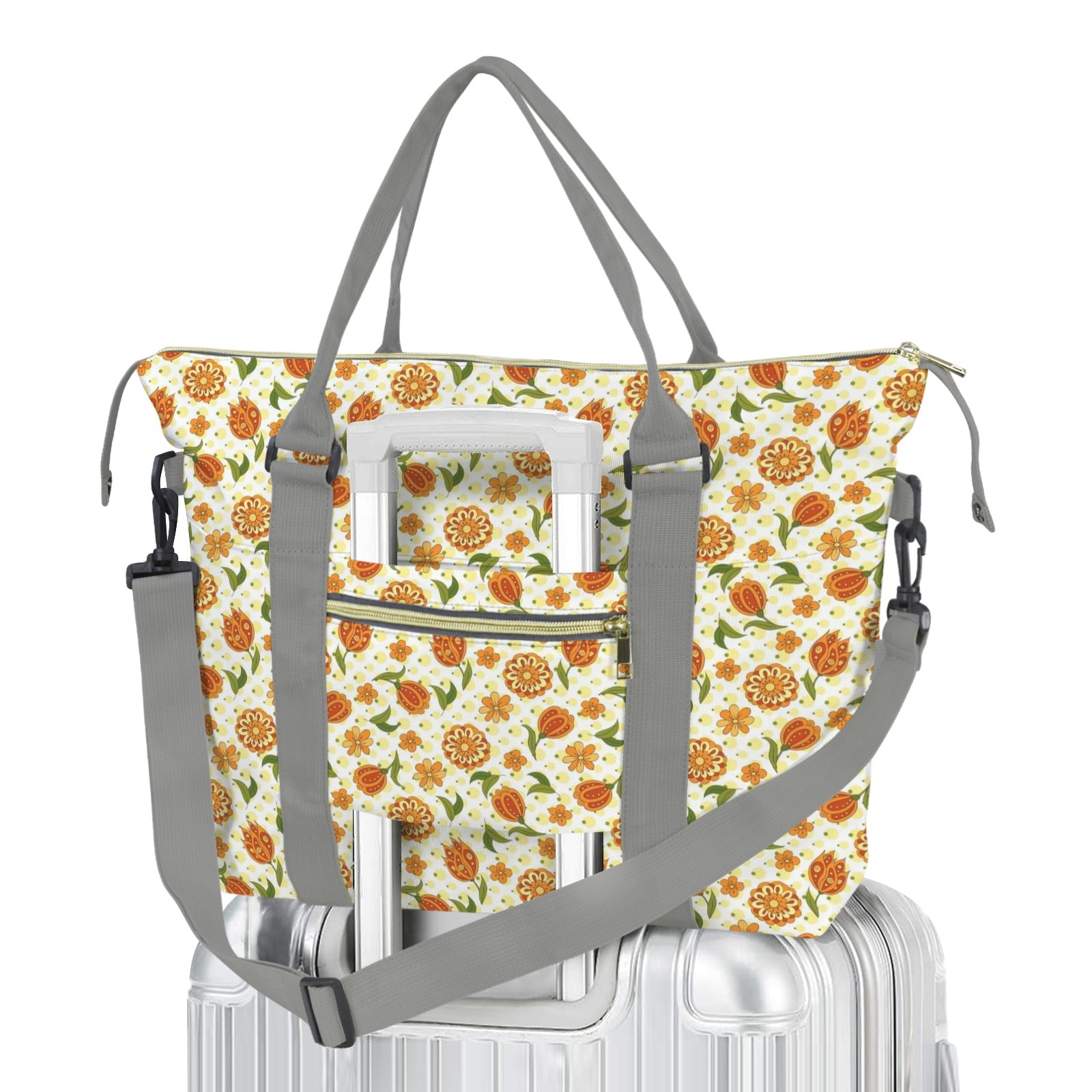 Graphic Floral Duffle Bag-Simple (Model 1715) One Size Duffle Bag-Simple (1715)