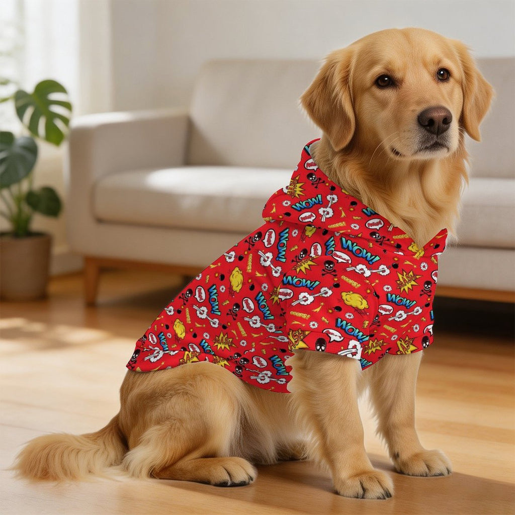 Comic Book Red Pet Hoodie (Large Size)