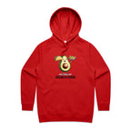 Avocado In Training - Womens Hoodie Red Womens 2XL Womens Hoodie Fitness Food Printed In Australia