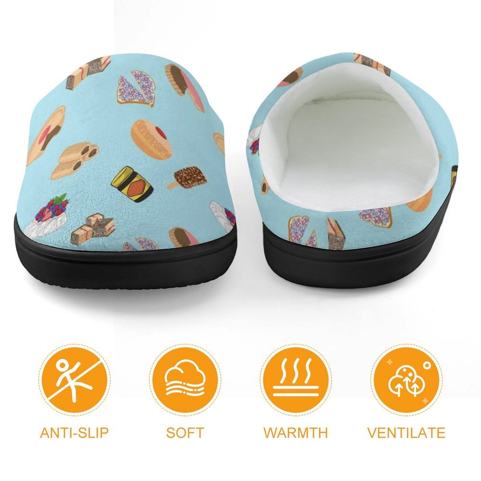 Classic Aussie Food Icons Kids Cotton Slippers