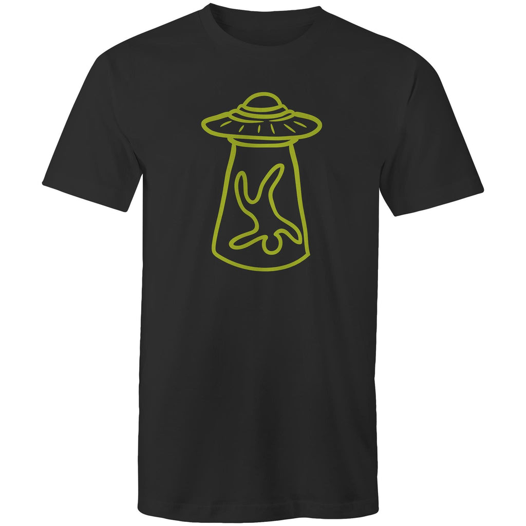Alien Abduction - Mens T-Shirt Black Mens T-shirt Printed In Australia Sci Fi