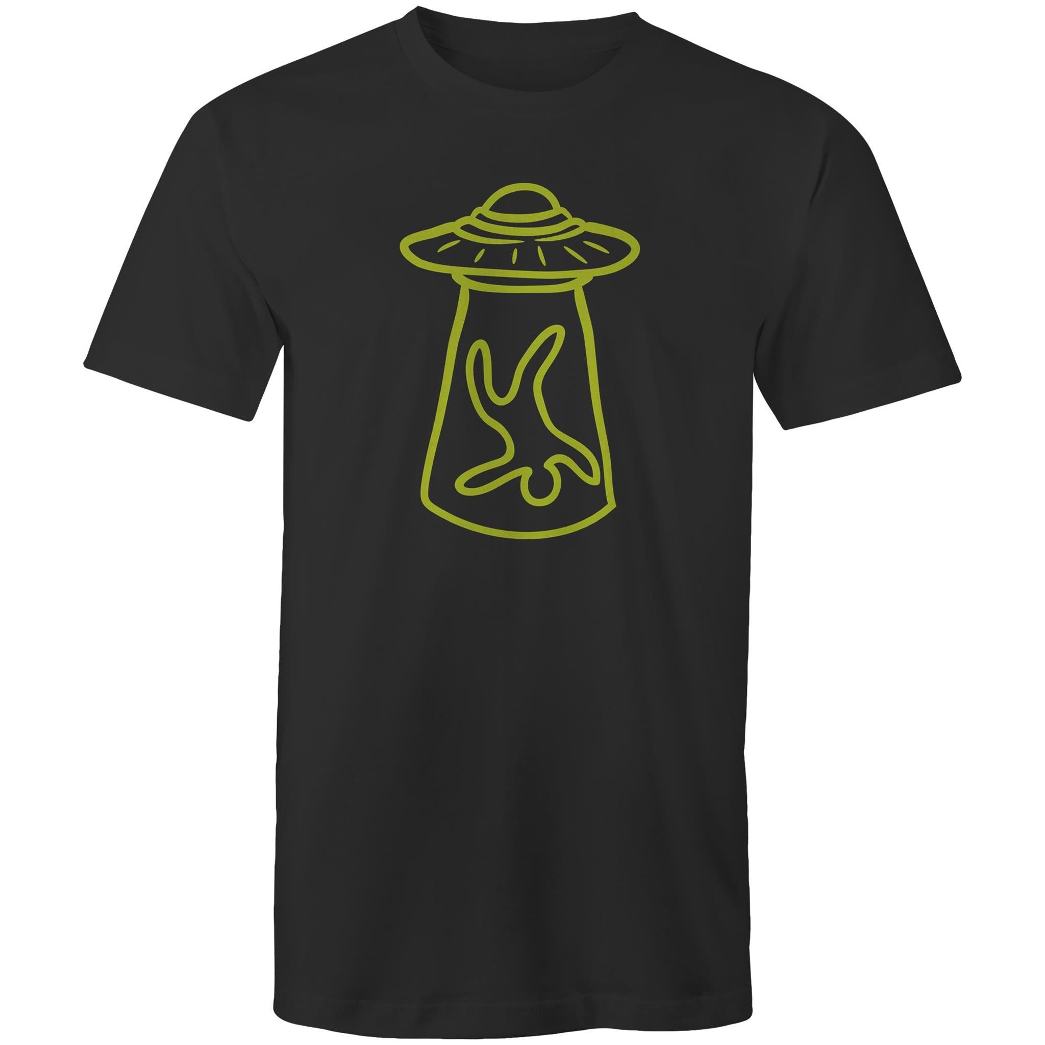 Alien Abduction - Mens T-Shirt Black Mens T-shirt Printed In Australia Sci Fi