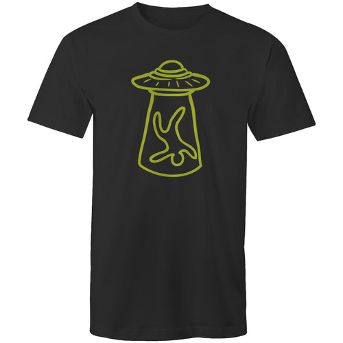 Alien Abduction - Mens T-Shirt Black Mens T-shirt Printed In Australia Sci Fi