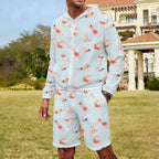Summer Swim Men's Lightweight Sun Hoodie & Shorts Set Men's Lightweight Sun Hoodie & Shorts Printed Offshore Summer