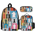 Colourful Chess Three Piece Backpack Set white One size Three Piece Backpack Set Printed Offshore