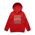 Keep Life Simple - Kids Hoodie Red Kids Hoodie Printed In Australia