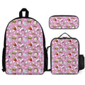 Fast Food Three Piece Backpack Set white One size Three Piece Backpack Set Printed Offshore