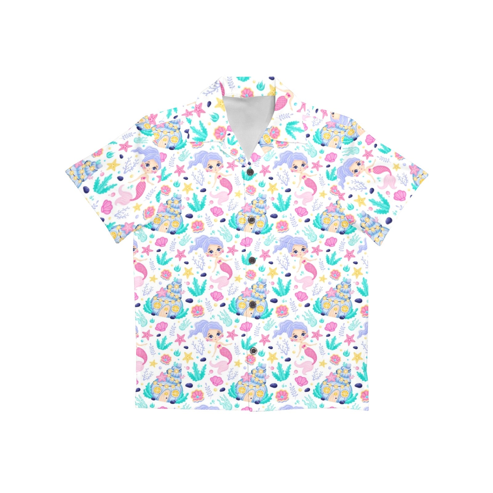 Mermaid World Junior Kids Hawaiian Shirt