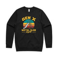 Gen X, Metal Slide Strong AS Colour Stencil Crew Sweatshirt Unisex Black Sweatshirt Printed In Australia