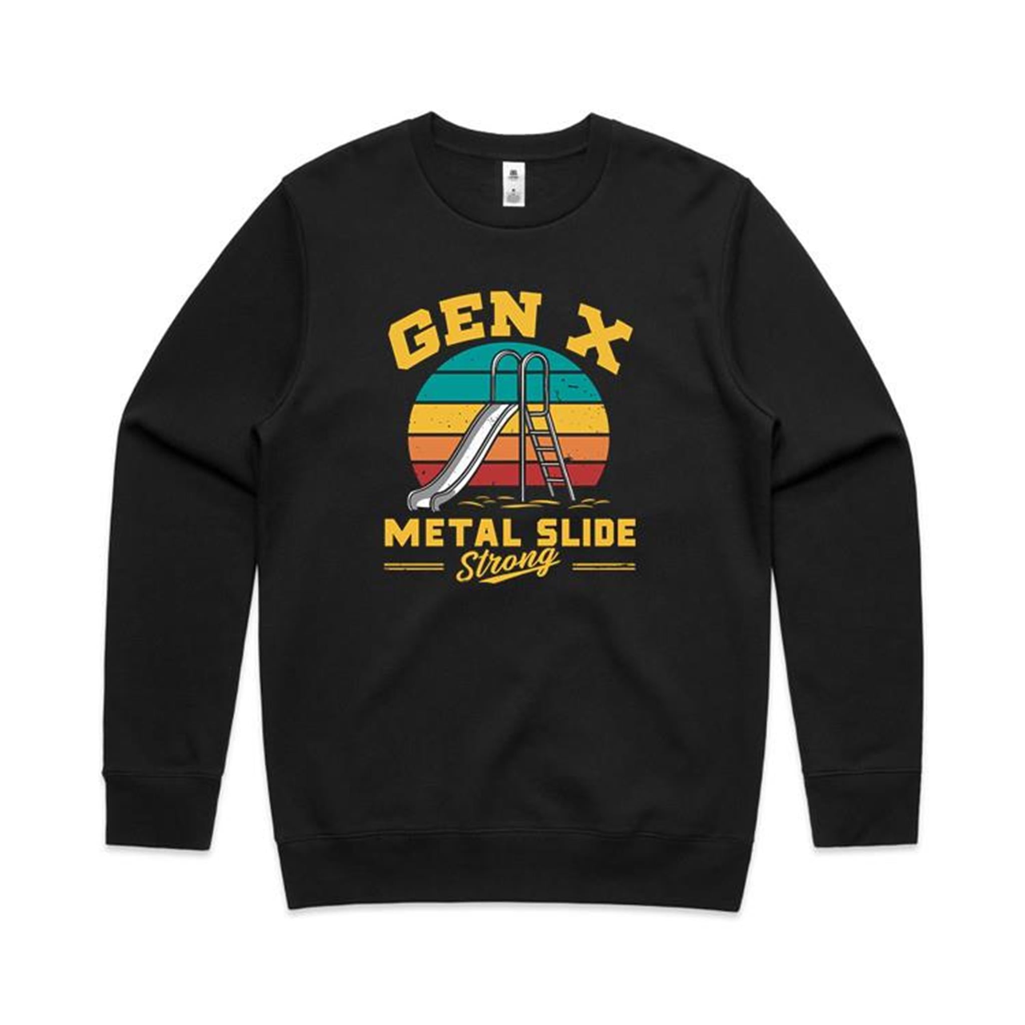 Gen X, Metal Slide Strong - AS Colour Stencil Crew Sweatshirt Black