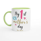 Personalised - My First Mother's Day - 11oz Ceramic Mug Ceramic Green Personalised 11oz Mug customise Globally Fulfilled Mum personalise